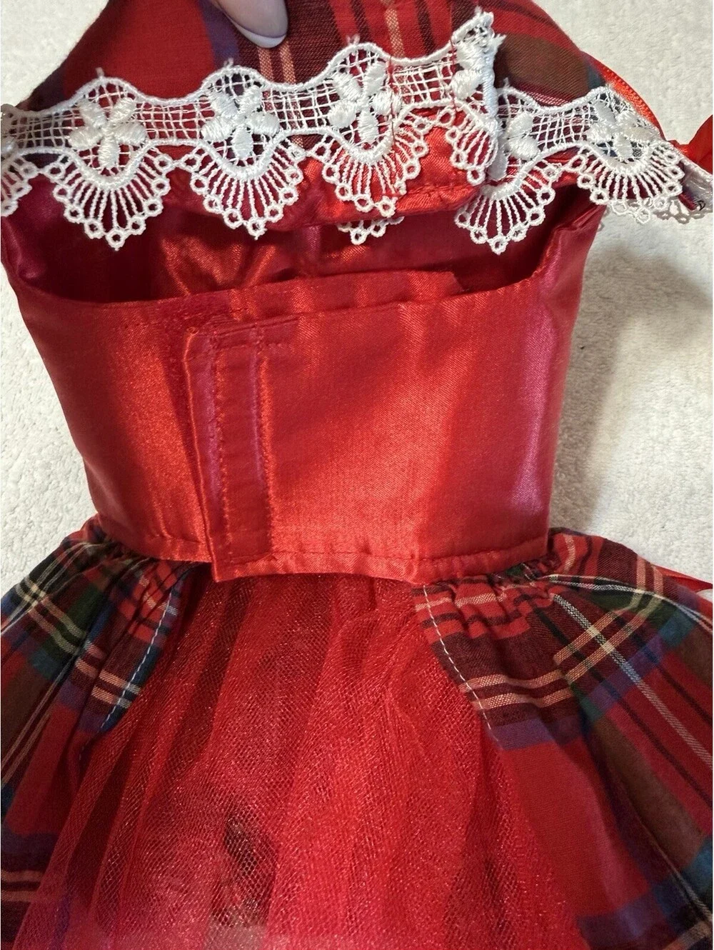 Cute Bow Plaid Pet Cat Dog Dress Harness Pet Puppy Princess Clothes XXS